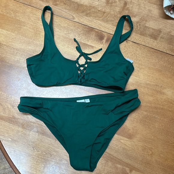Emerald Green Romi L Space Bikini Set - Picture 1 of 11